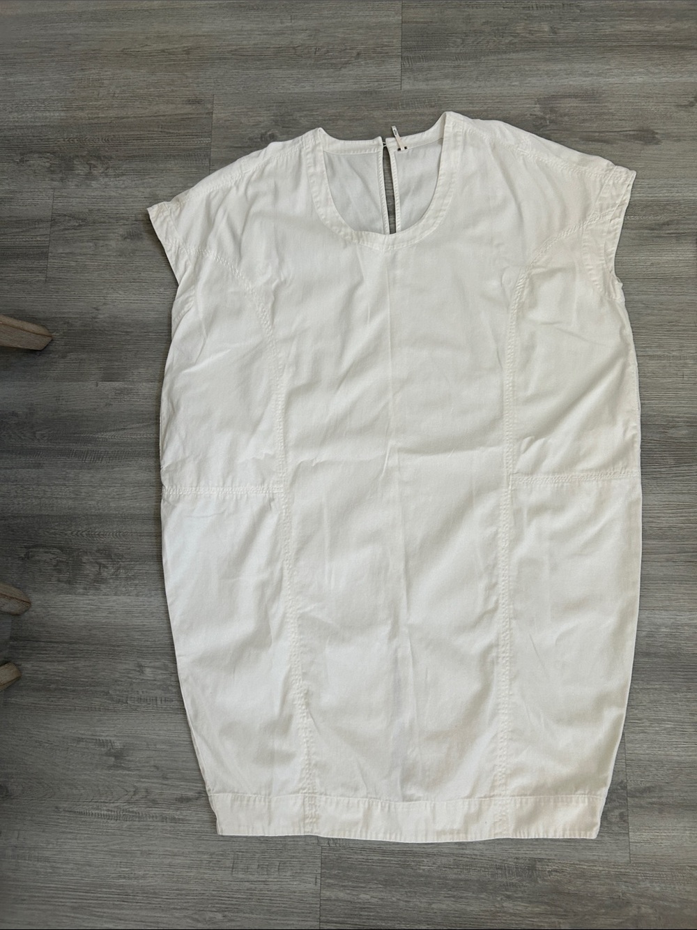 Free People White Boxy Scoop-Neck Maxi Dress